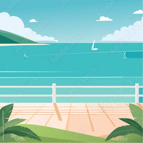 Turquoise background with white stripes