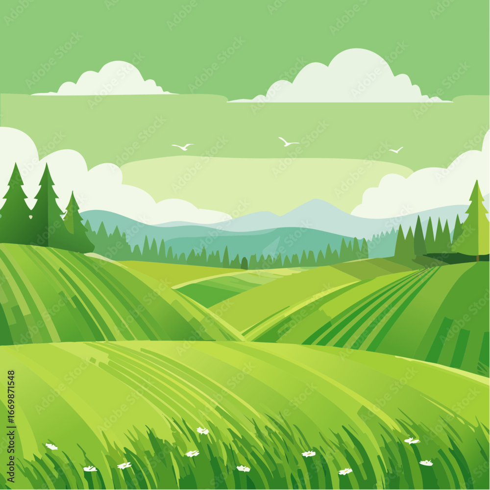 Obraz premium Vibrant Green Stripes on a Lush Background, Abstract Design, Eye-Catching Visual Elements.