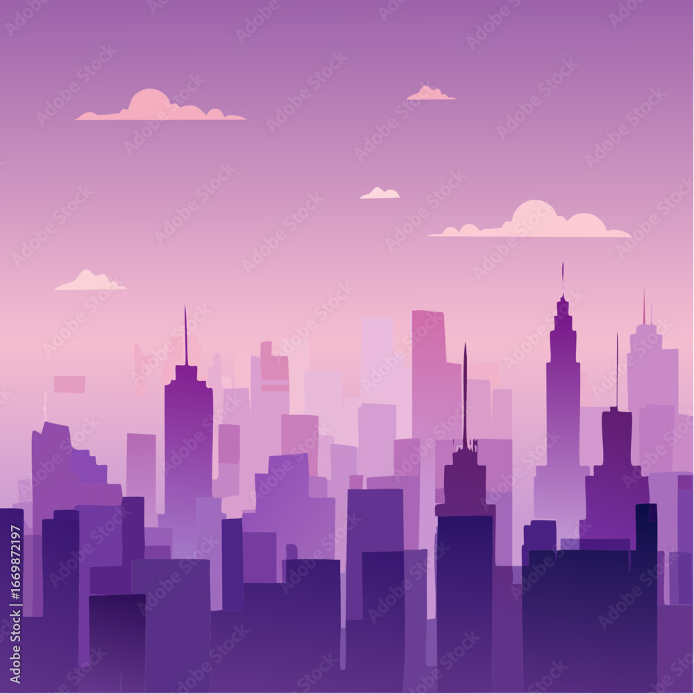 Fototapeta premium Fading Rectangles on a Violet Background, Abstract Design, Modern Aesthetic, Creative Digital Artwork.