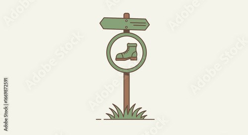 Trailblazer's haven vector illustration with directional guidepost icon