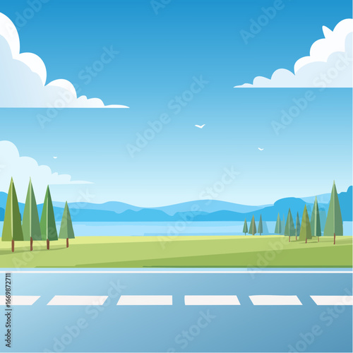 Blue background with white stripe