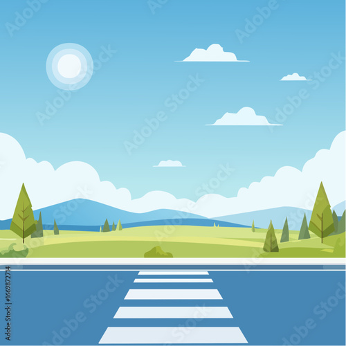 Blue background with white stripe