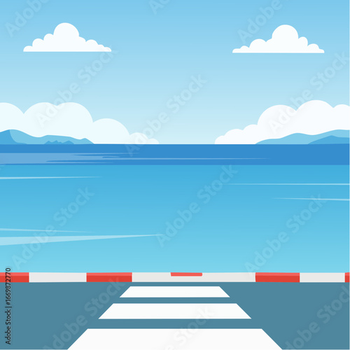 Blue background with white stripe