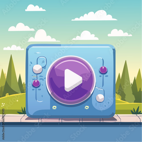 Blue-violet player buttons