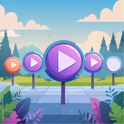 Blue-violet player buttons