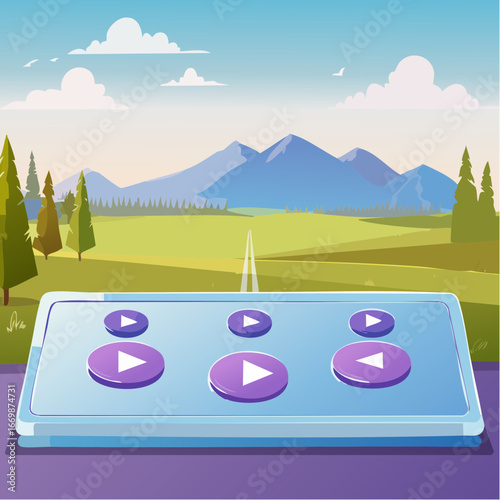 Blue-violet player buttons