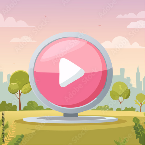 Pink-grey player buttons