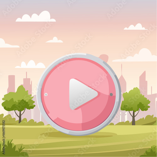 Pink-grey player buttons