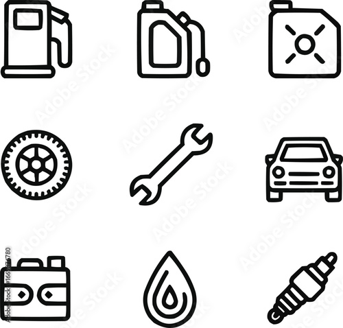 Medical Symptoms Outline Icon Set  Fever, Sore Throat, Runny Nose, and Health Conditions