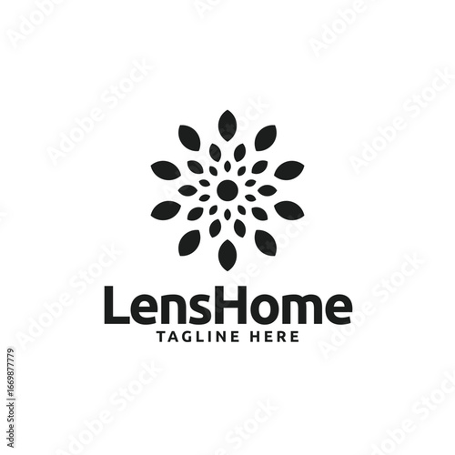 Minimalist leaf flower logo icon