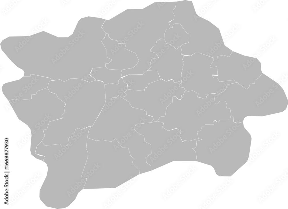 Obraz premium Prague (Capital City), Czech Republic – administrative vector map with district boundaries (Krovak projection, PPT-compatible & fully editable)