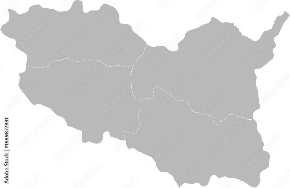 Fototapeta premium Pardubice Region, Czech Republic – administrative vector map with district boundaries (Krovak projection, PPT-compatible & fully editable)