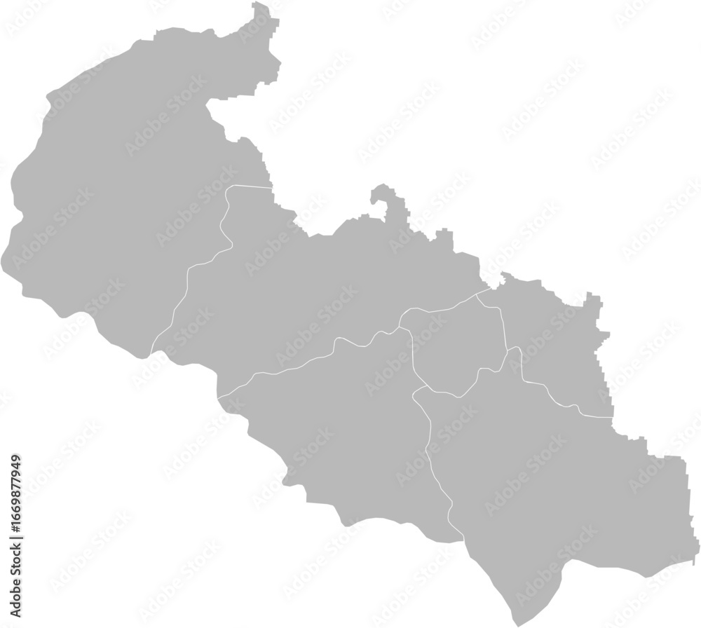 Fototapeta premium Moravian-Silesian Region, Czech Republic – administrative vector map with district boundaries (Krovak projection, PPT-compatible & fully editable)