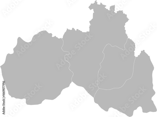 Liberec Region, Czech Republic – administrative vector map with district boundaries (Krovak projection, PPT-compatible & fully editable)