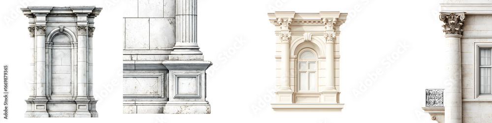 Fototapeta premium Classical Architecture: Ornamental Columns and Details
