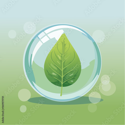 Leaf in a bubble