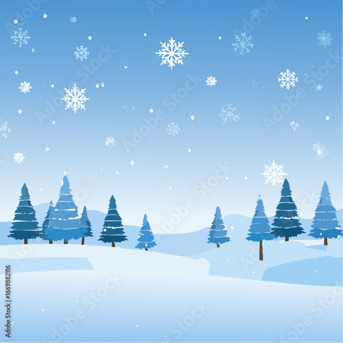 Blue background with snow flakes