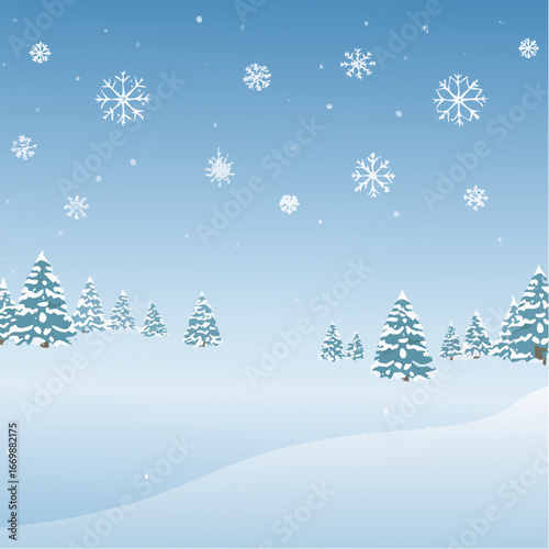 Blue background with snow flakes