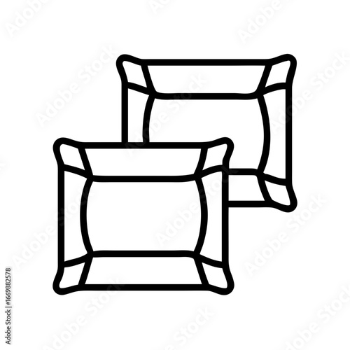 Two pillows illustration vector graphic design for bedroom interior and sleep comfort concept icon