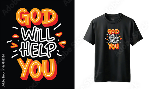  God Will Help You T‑Shirt – Bold Faith Typography for Christian Inspiration, Church Youth and Everyday Encouragement