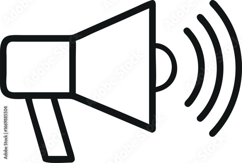 Megaphone Loudspeaker Icon Announcing Important Information.