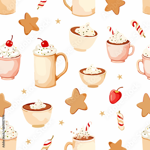 seamless pattern with cupcakes