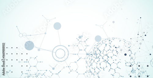 Abstract biotechnology innovation background.  Hexagons theme. Vector