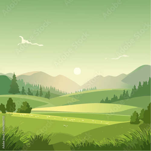 Green vintage background with light