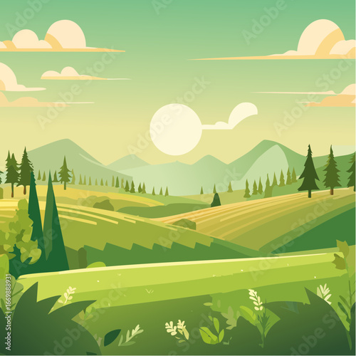 Green vintage background with light