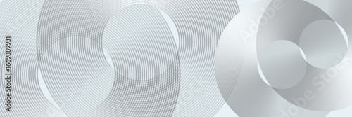 Modern abstract background. Glossy white gradient circle lines. Minimal geometric pattern. Simple graphic elements. Futuristic concept. Suitable for cover, poster, banner, brochure, eps10.