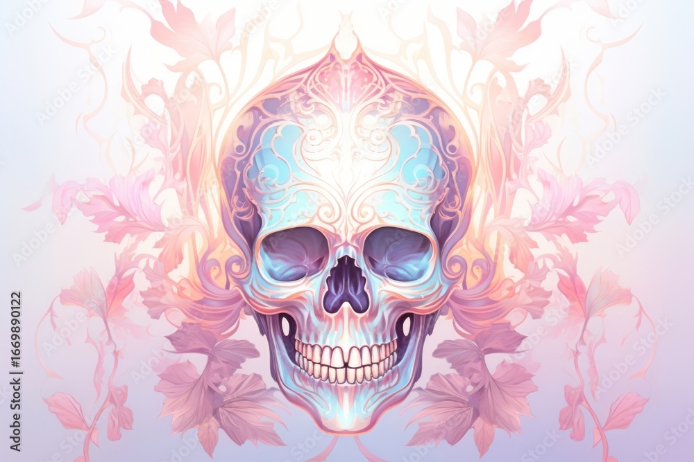 Fototapeta premium A skull art illustrated creativity.