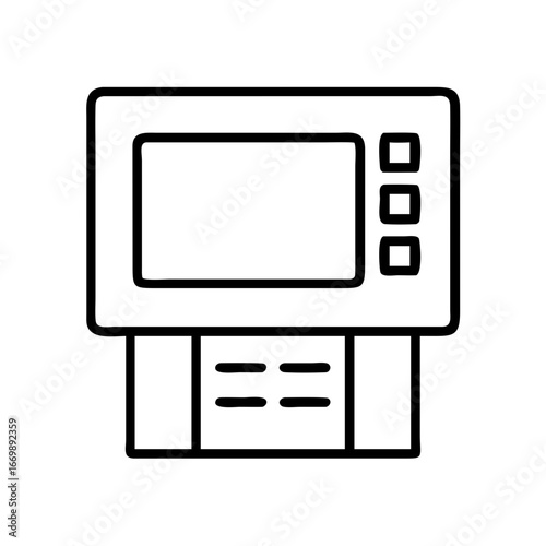 Atm machine cash dispenser banking finance withdrawal money currency transaction icon vector