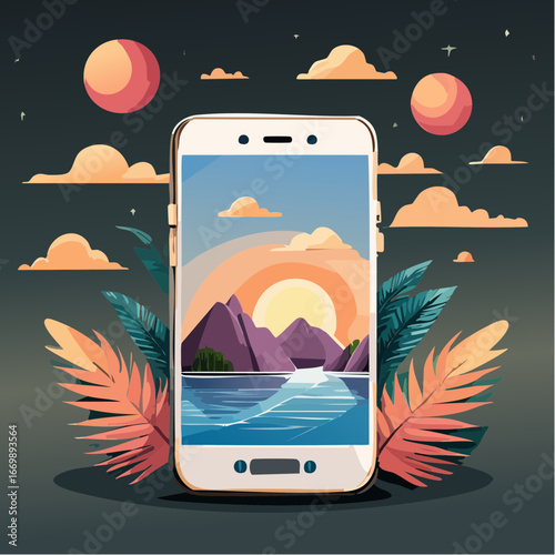 Smartphone vector on black background