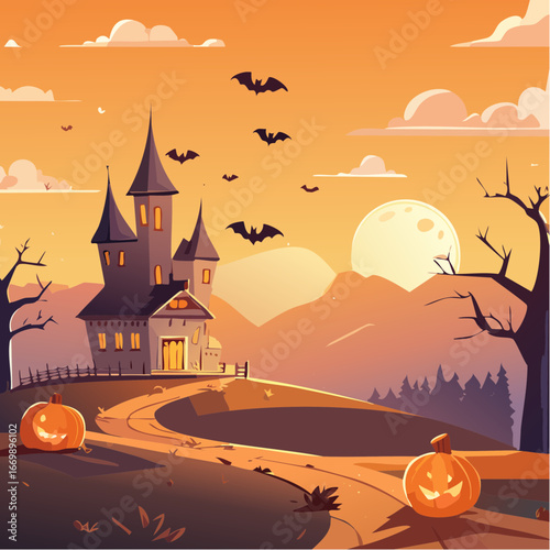 Spooky Halloween vector triptic