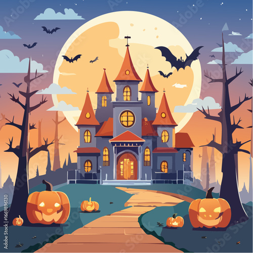 Spooky Halloween vector triptic