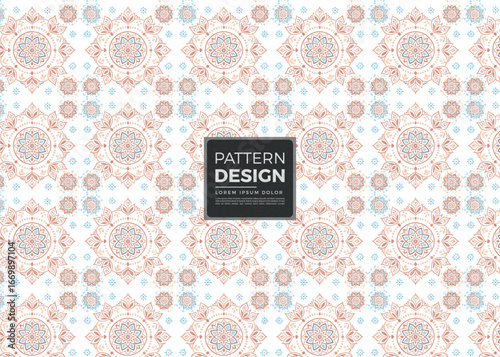 Pink seamless vector floral pattern with antique flower decorations