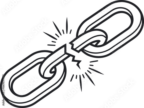 Vector art of broken chain link