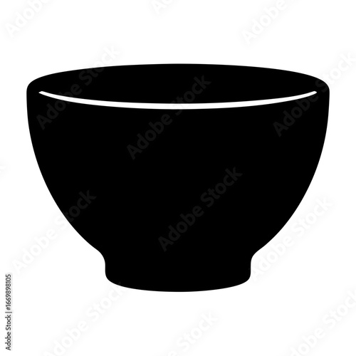 Silhouette of a simple bowl shape and design for culinary use