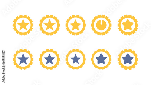 Star rating vector graphic star icon yellow star blue star best rating quality rating product rating icons