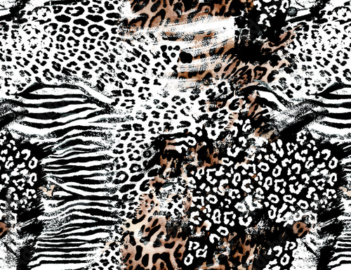 Photography stock photo abstract leopard seamless pattern with zebra animal skin texture tex