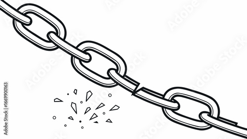 Vector art of broken chain link