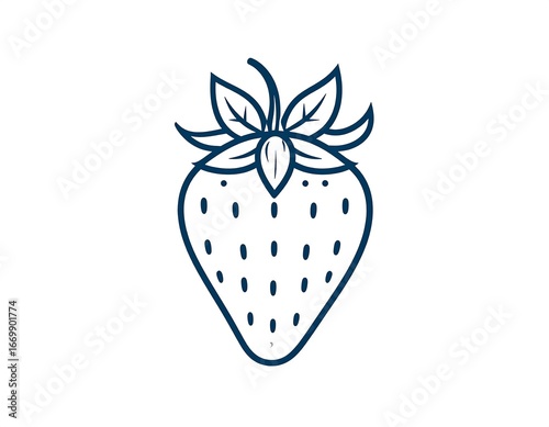 Simple line drawing of a strawberry