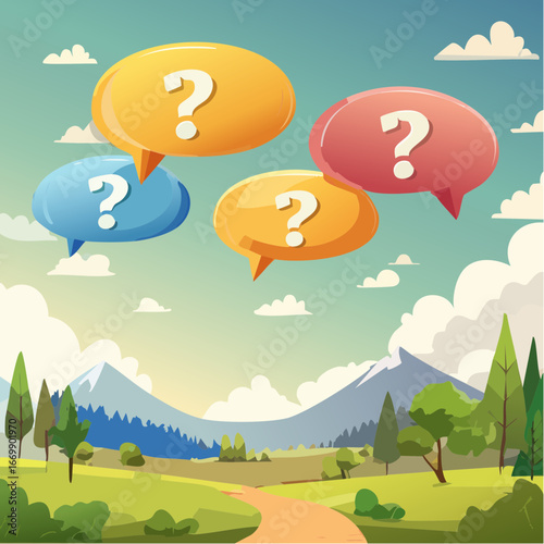 Dialog chat clouds with question marks illustration vector