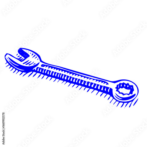 Wrench Vector Icon for Mechanical Repair and Engineering Concepts