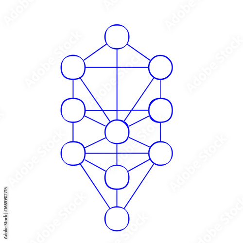 Tree of Life Vector Icon for Kabbalah, Spirituality, and Sacred Geometry