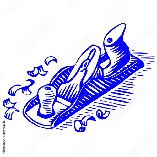 Wood Plane Vector Icon for Carpentry, Woodworking, and Handcraft