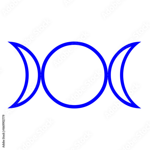 Triple Goddess symbol vector illustration representing feminine power, the lunar cycle, and ancient spirituality
