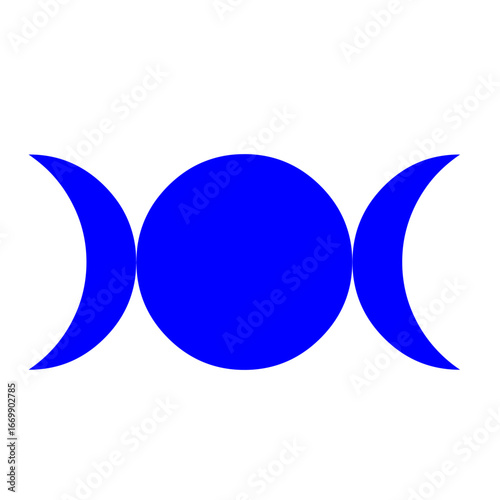 Triple Goddess symbol vector illustration representing feminine power, the lunar cycle, and ancient spirituality