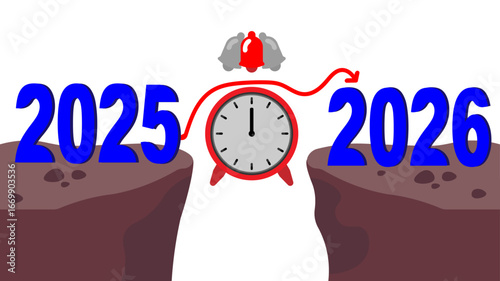 new year clock Time is ticking towards 2026, a year of opportunity and future possibilities, seize it now
