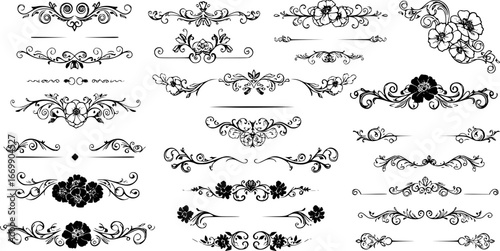 Floral Ornaments Collection | Decorative Vector Dividers for Invitations and Design Elements
